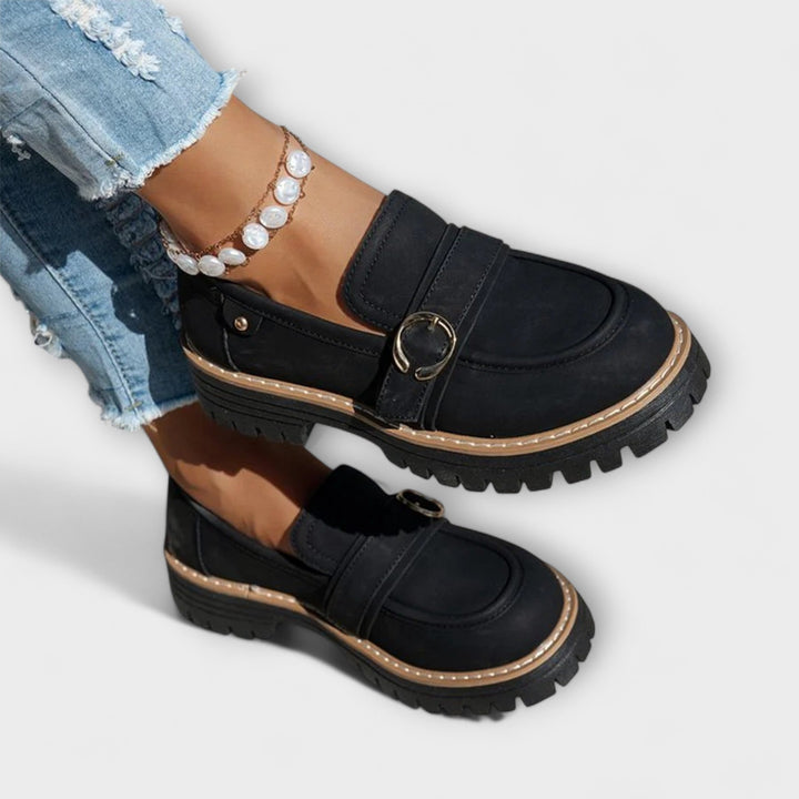 Leather Round-Toe Loafers
