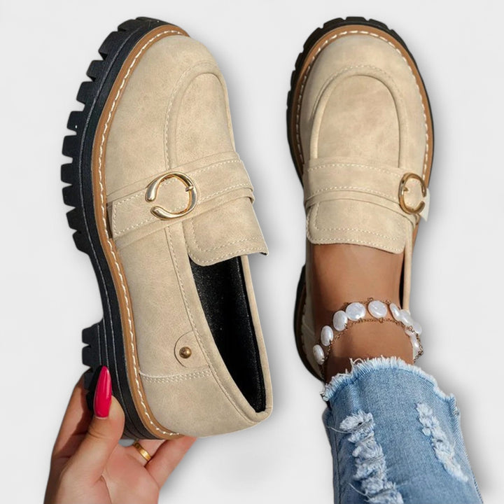 Leather Round-Toe Loafers