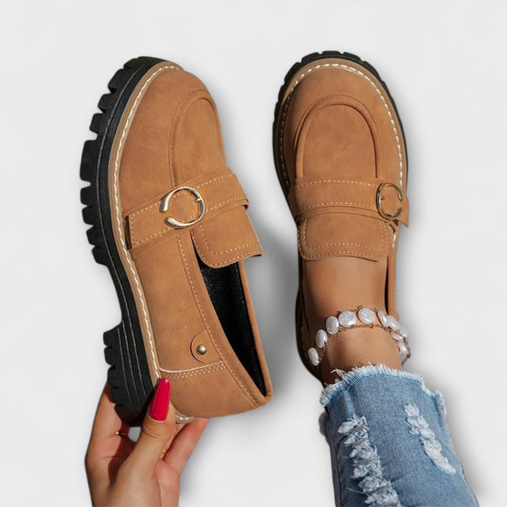 Leather Round-Toe Loafers