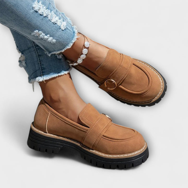 Leather Round-Toe Loafers