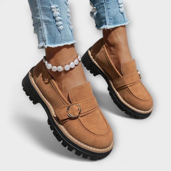 Leather Round-Toe Loafers