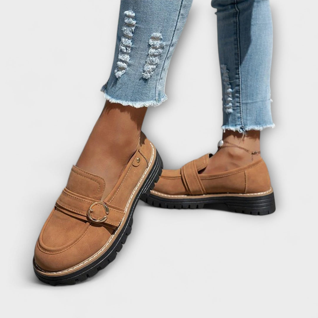 Leather Round-Toe Loafers