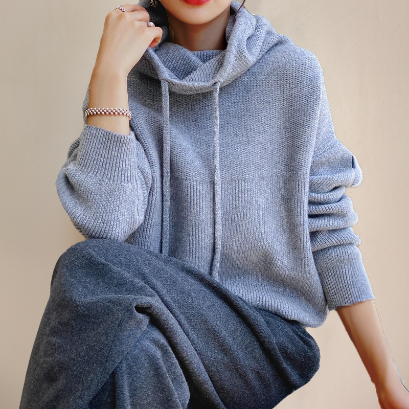 Cashmere Draped-Hood Jumper