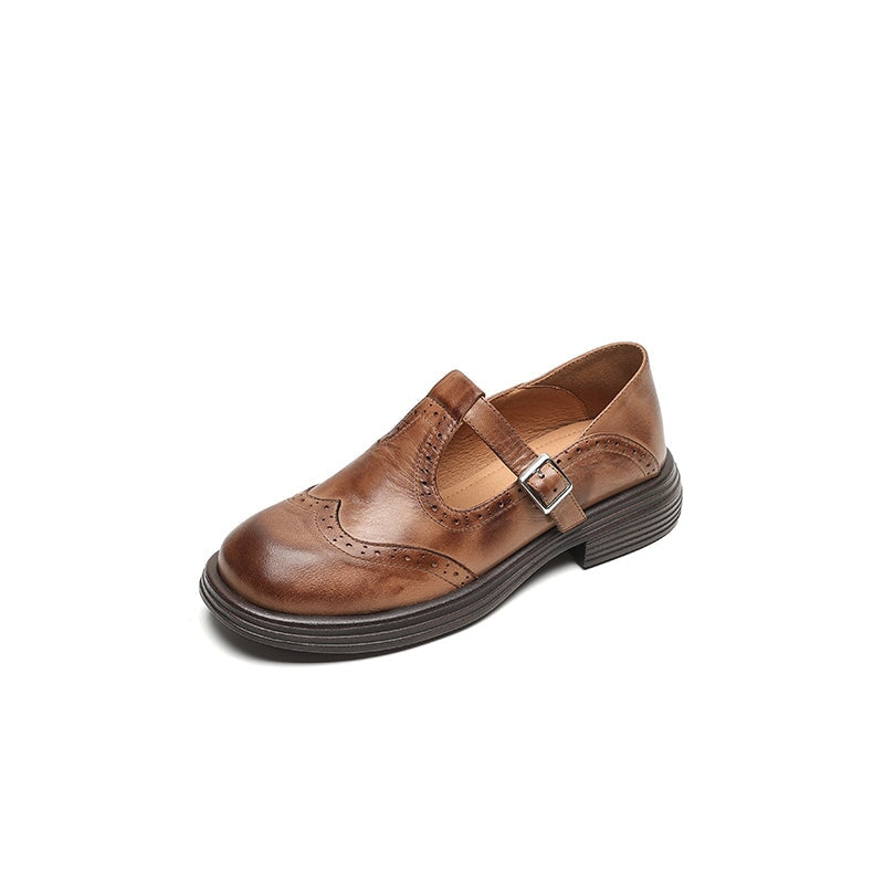 Brogue Leather Mary Janes
