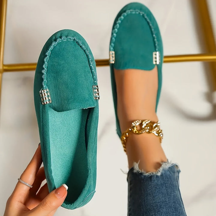 Structured Leather Round-Toe Loafers