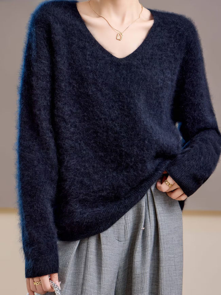 Claire | Pull cachemire brossé col V (kopie)