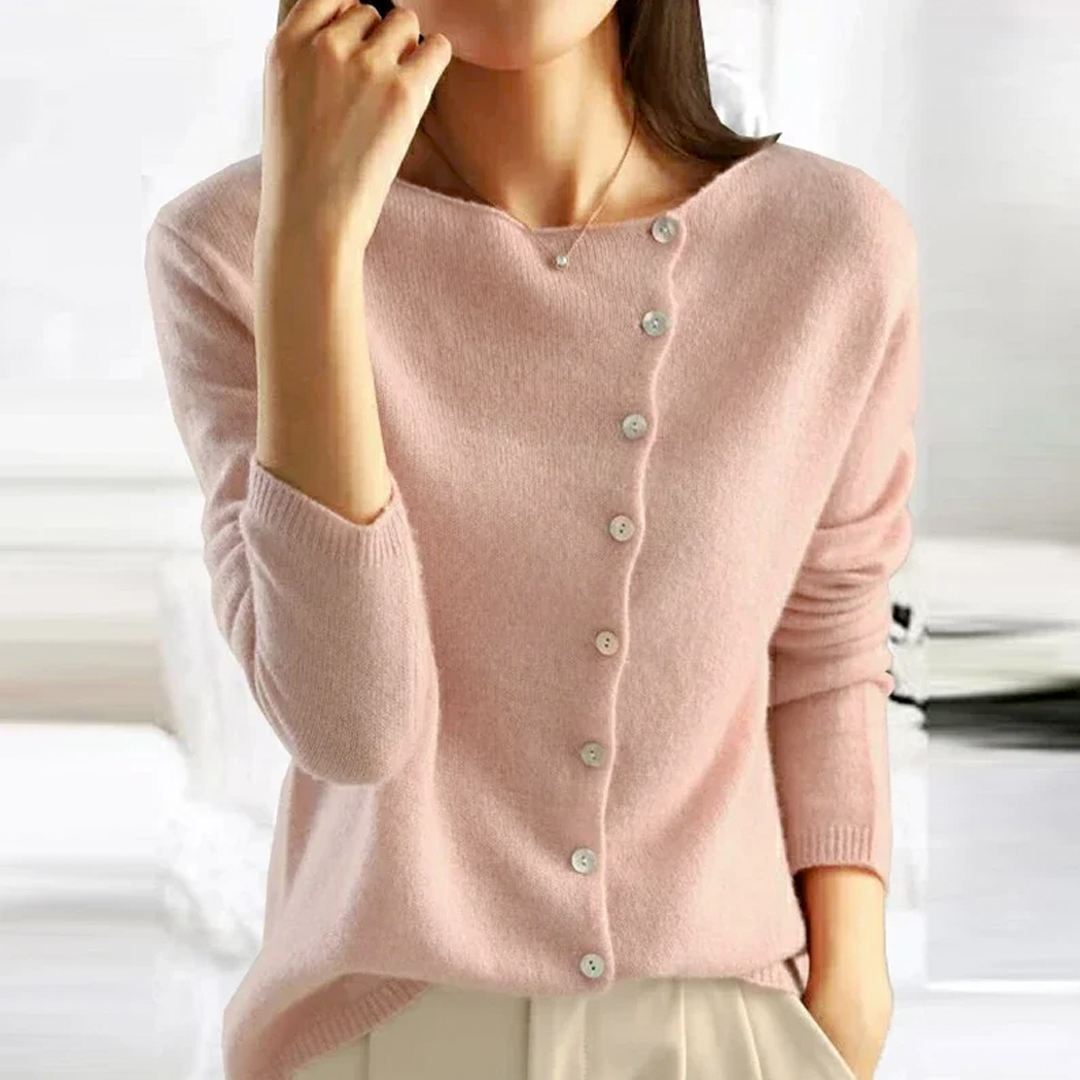 Silvia | Cardigan en cachemire à col asymétrique boutonné (kopie)