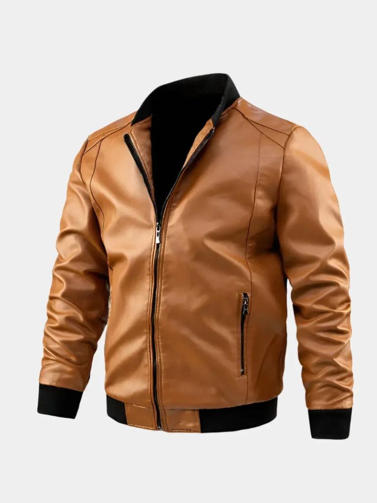 Slim-Fit Leather Jacket