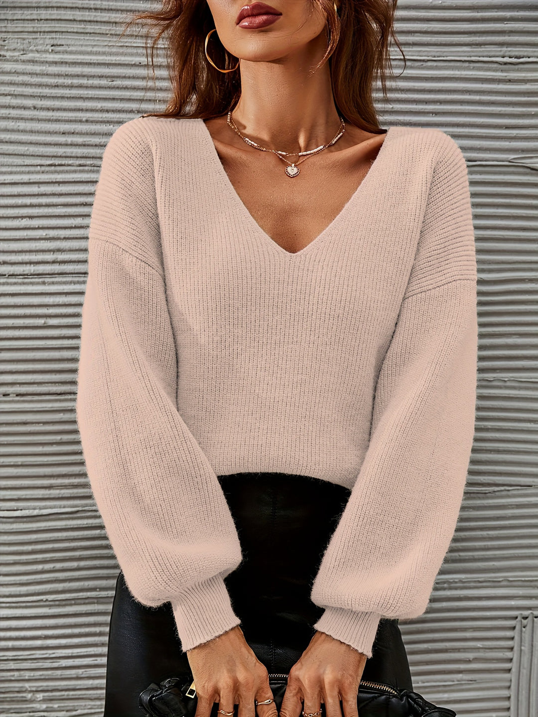 June | Pull cachemire col V côtelé (kopie)