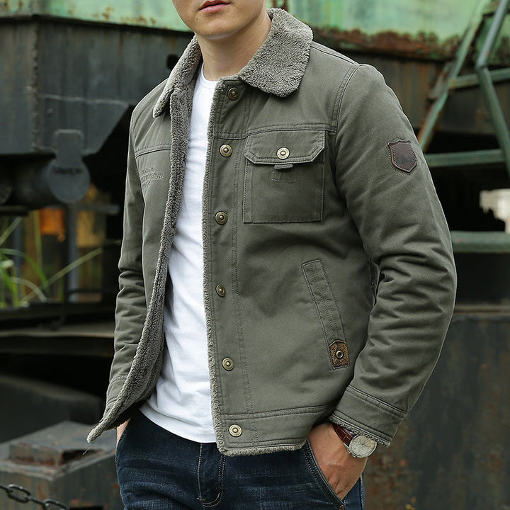 Sherpa-Lined Cotton Jacket