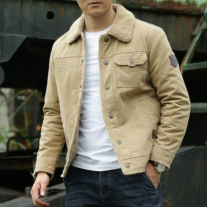 Sherpa-Lined Cotton Jacket