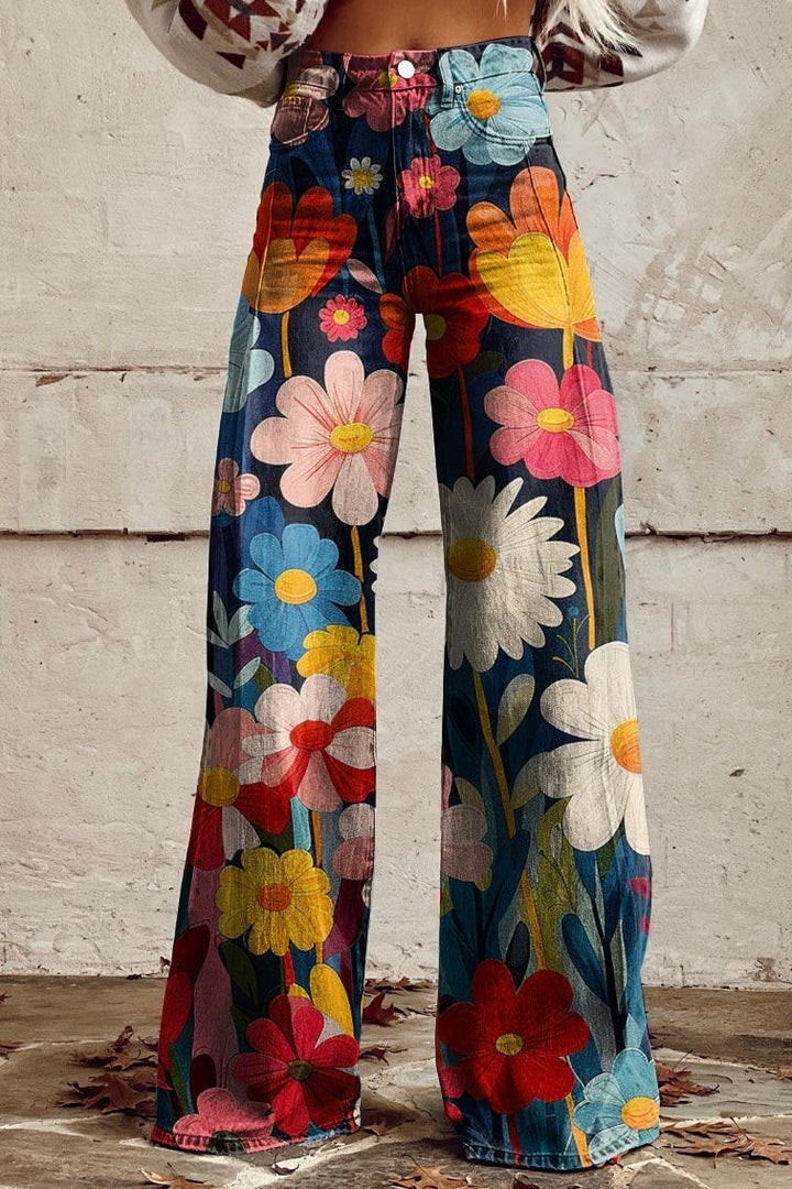 Charlotte | Retro Floral Jeans