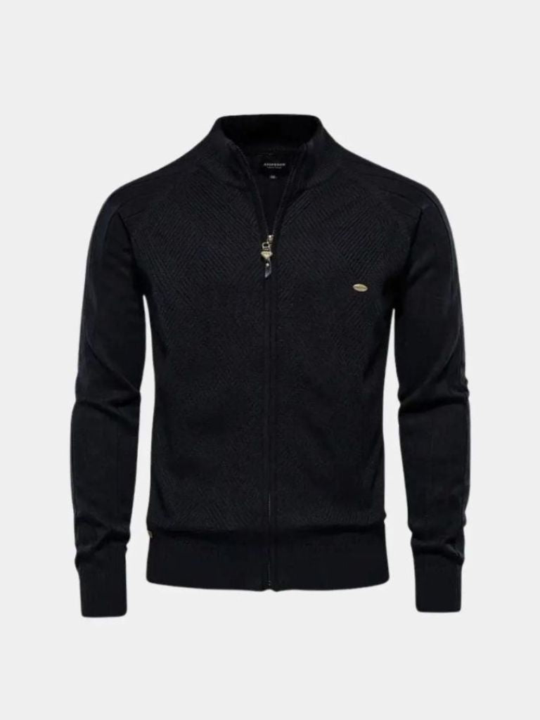Jacquard Knit Zip Jacket