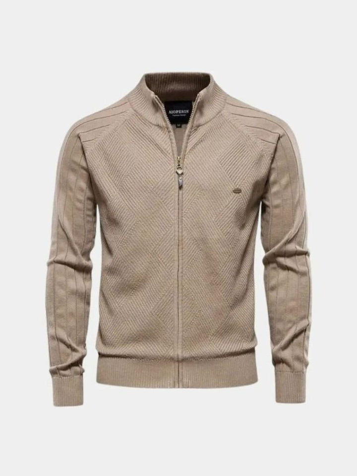 Jacquard Knit Zip Jacket