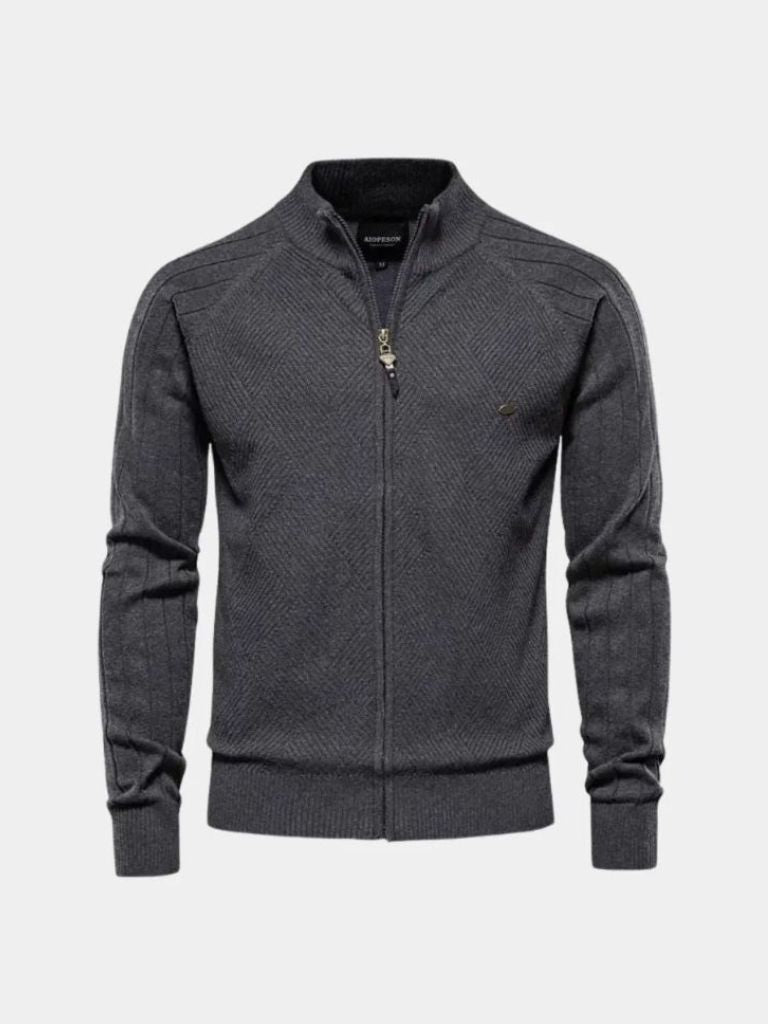 Jacquard Knit Zip Jacket