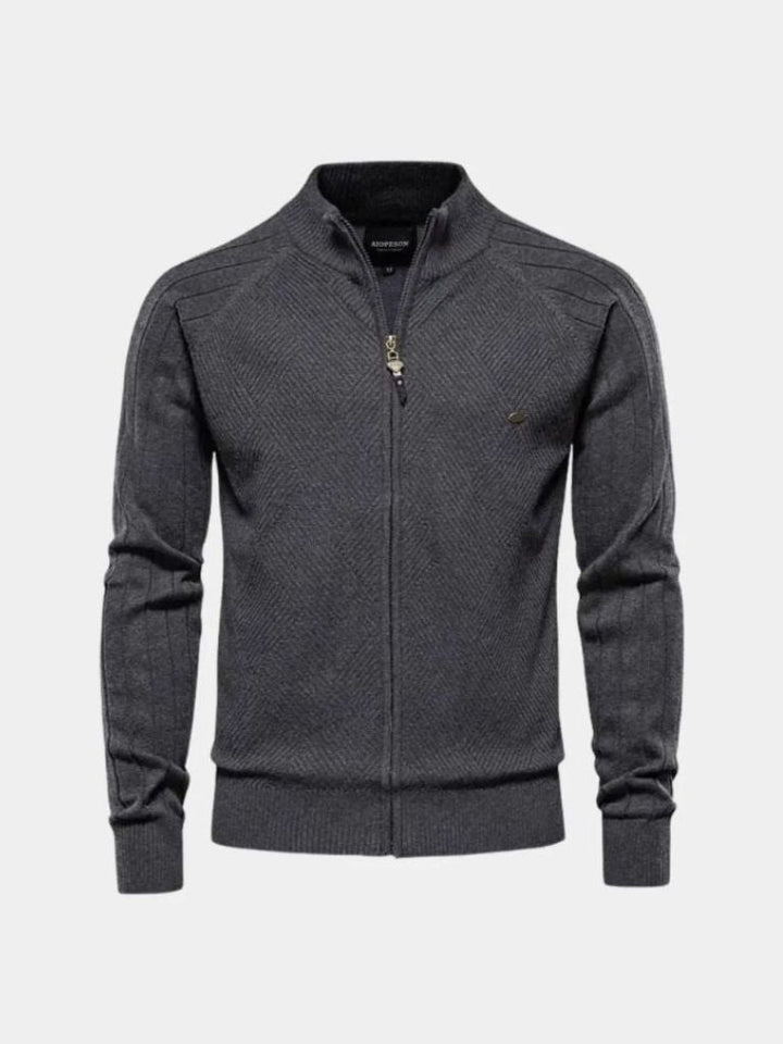 Jacquard Knit Zip Jacket