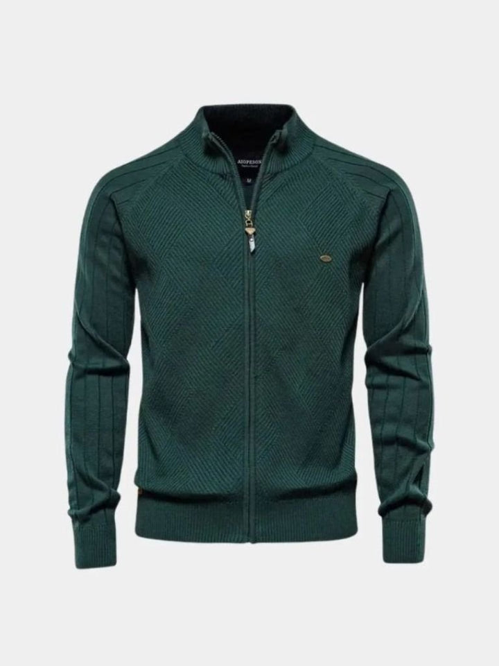 Jacquard Knit Zip Jacket