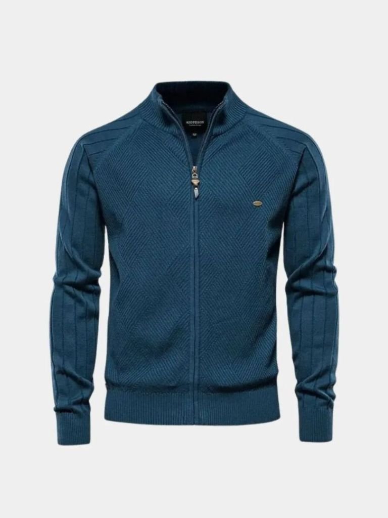 Jacquard Knit Zip Jacket