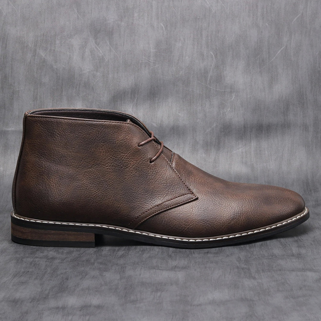 Cowhide Leather Ankle Boots