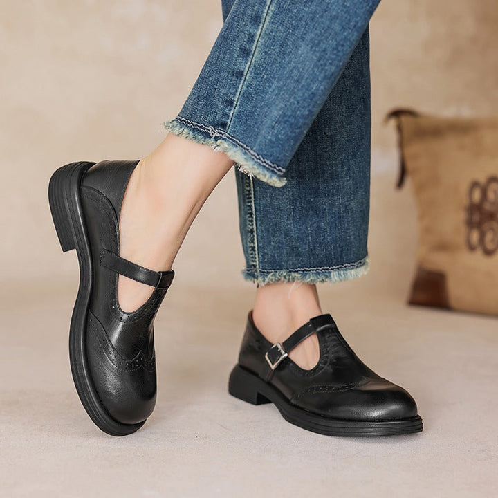 Brogue Leather Mary Janes