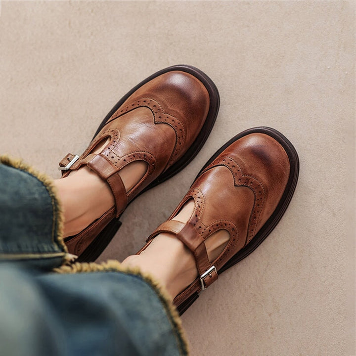 Brogue Leather Mary Janes