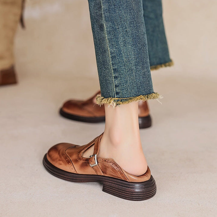 Brogue Leather Mary Janes