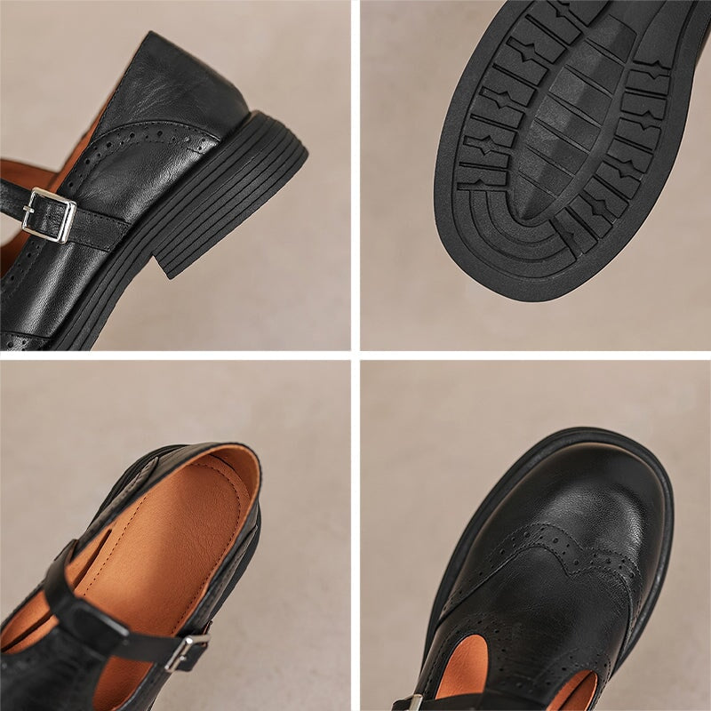 Brogue Leather Mary Janes