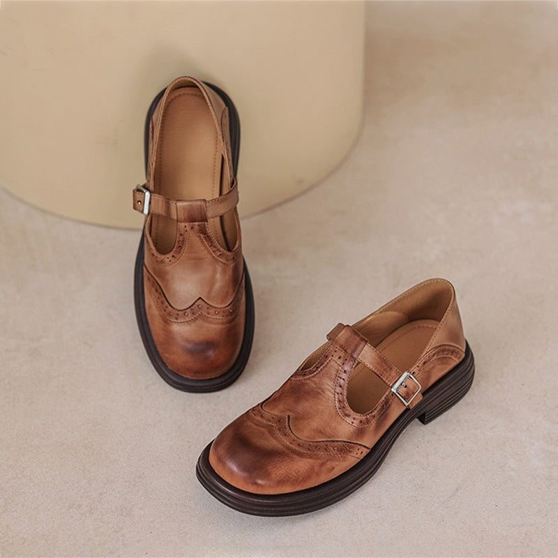 Brogue Leather Mary Janes