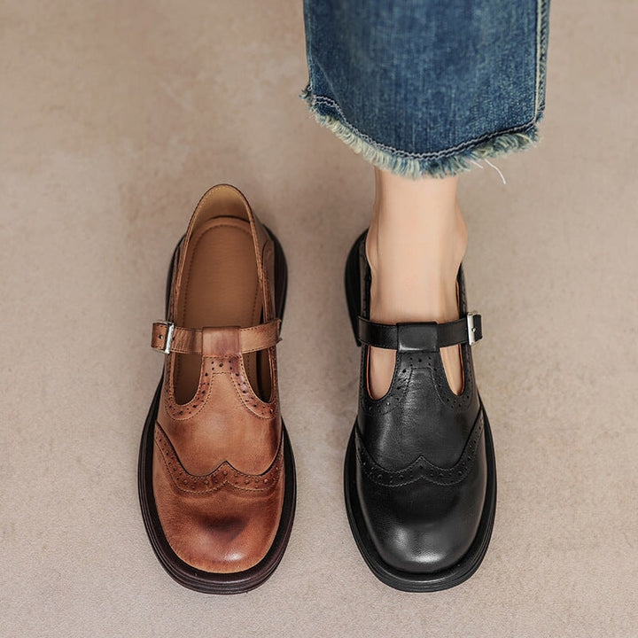 Brogue Leather Mary Janes