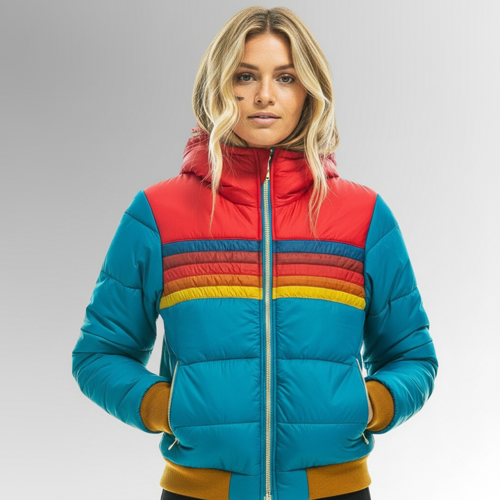 Colour-Block Hooded Puffer