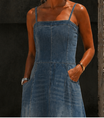 Vintage Denim Maxi Dress