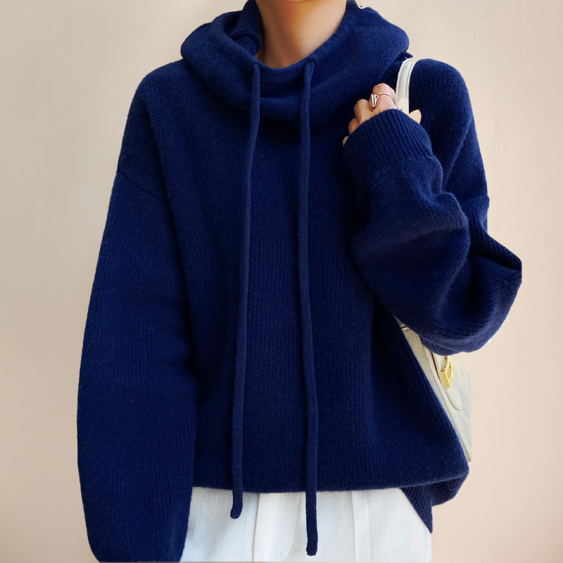 Cashmere Draped-Hood Jumper
