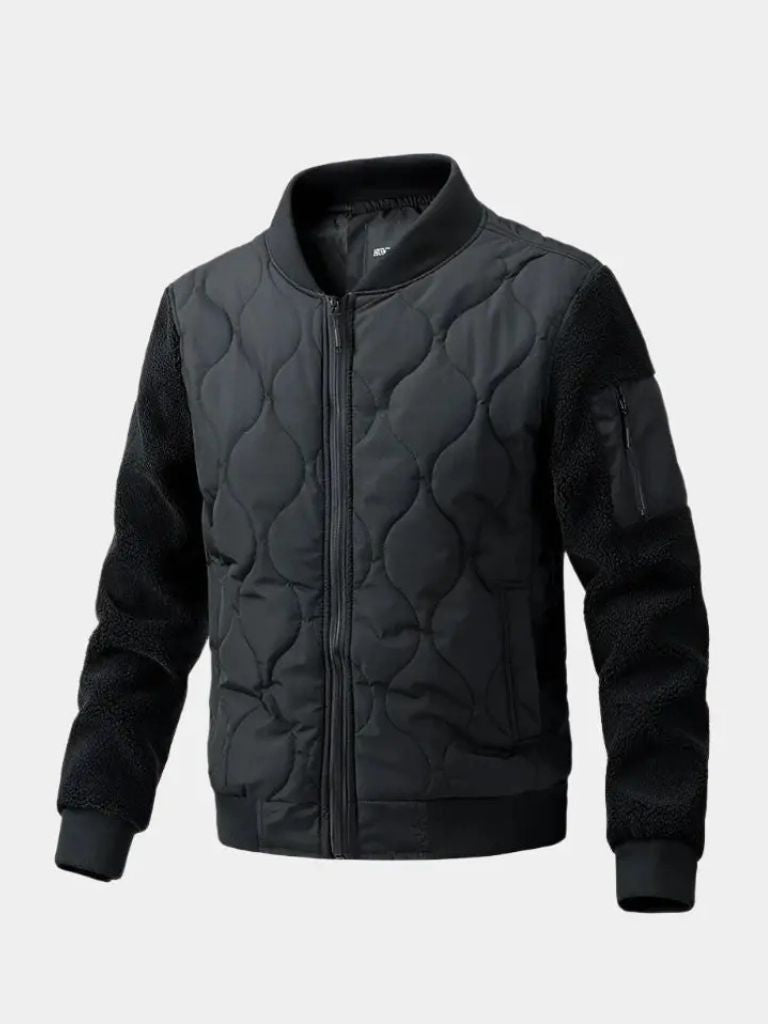 Sherpa-Sleeve Bomber Jacket