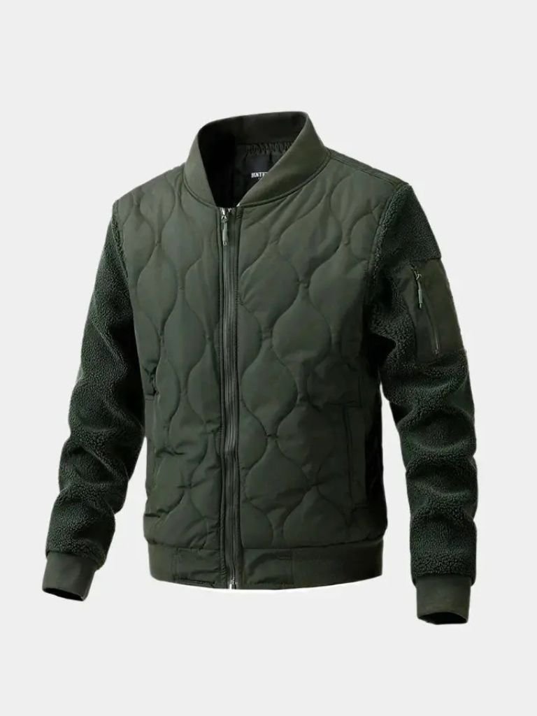 Sherpa-Sleeve Bomber Jacket