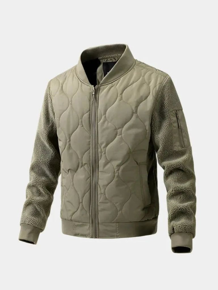 Sherpa-Sleeve Bomber Jacket