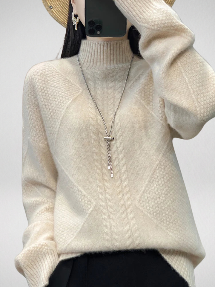Cable-Knit Cashmere Roll-Neck Jumper